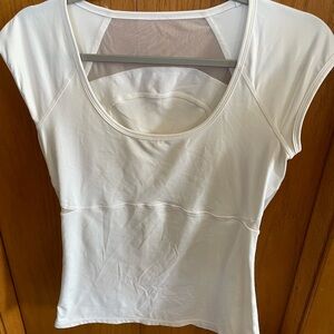 White Women’s Scoop Neck Athletic Top